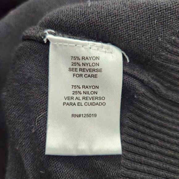 Joseph A Turtleneck Sweater Large Black Pullover Long Sleeve Rayon/Nylon Knit - Picture 10 of 10